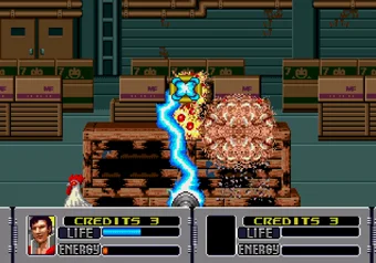 Crosshair Shooting Stage Crosshair shooting stage in Alien Storm on SEGA Genesis/Mega Drive