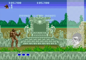 Round 1 Clear screen in Altered Beast on SEGA Genesis/Mega Drive