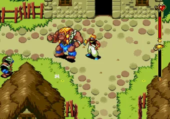 Combat Beyond Oasis — Ali fighting enemies on SEGA Genesis/Mega Drive