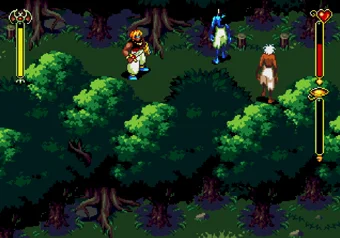 Forest Beyond Oasis — exploring a forest area on SEGA Genesis/Mega Drive