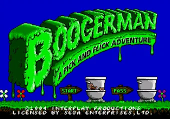Boogerman: A Pick and Flick Adventure title screen on SEGA Genesis