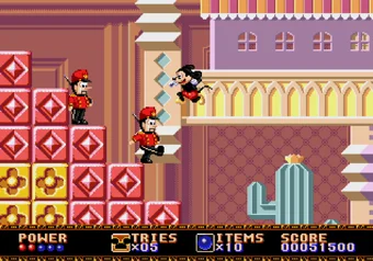 Castle of Illusion Starring Mickey Mouse — Toyland level gameplay on SEGA Genesis/Mega Drive