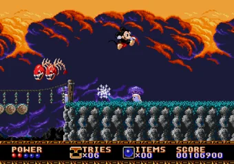 Castle of Illusion Starring Mickey Mouse — The Storm level gameplay on SEGA Genesis/Mega Drive