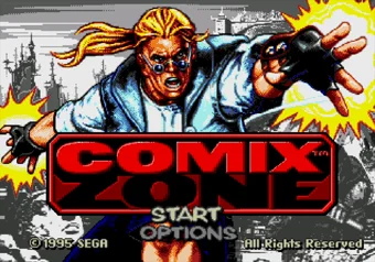 Game starts on Stage 3 using level select code in Comix Zone Comix Zone main screen