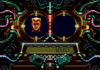 Choose your hero - Contra: Hard Corps character selection Character selection screen in Contra: Hard Corps for SEGA Genesis