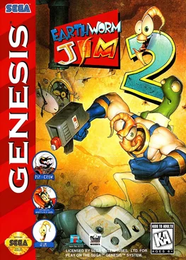 Earthworm Jim 2 SEGA game poster