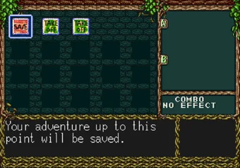 Menu Screen In-game menu screen in Crusader of Centy on SEGA Genesis/Mega Drive