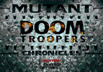 Title Screen Doom Troopers: Mutant Chronicles title screen on SEGA Genesis