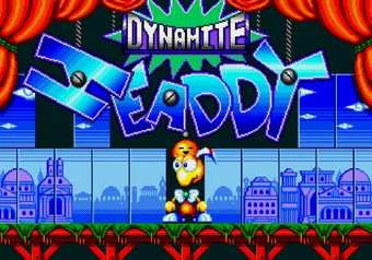 Dynamite Headdy title screen on SEGA Genesis/Mega Drive