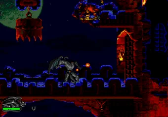 Fireballs Demonstration Goliath throwing a fireball in Gargoyles SEGA Genesis/Mega Drive