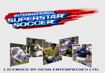 International Superstar Soccer Deluxe title screen on SEGA Genesis