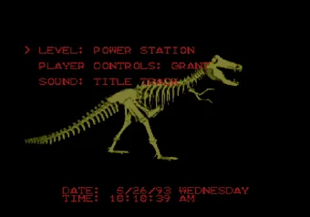 Debug Mode Showcase Debug Mode menu with level select, sound select, and player select in Jurassic Park on SEGA Genesis/Mega Drive