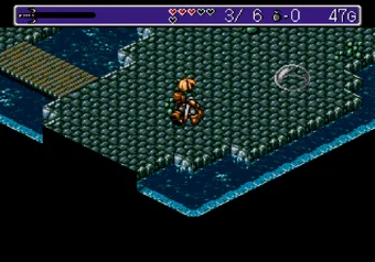 Cave Landstalker — cave dungeon exploration on SEGA Genesis/Mega Drive