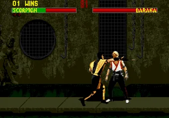 Scorpion Fatality Scorpion performing his Fatality move in Mortal Kombat 2 on SEGA Genesis