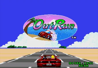 OutRun title screen on SEGA Genesis/Mega Drive