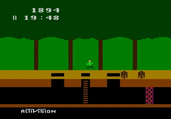 Atari 2600 version unlocked in Pitfall: The Mayan Adventure on SEGA Genesis/Mega Drive