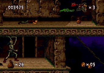 Pitfall: The Mayan Adventure — Harry Jr. crawling into a secret room in the Lost City of Copan