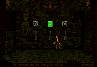 Lever mini-game in Pitfall: The Mayan Adventure on SEGA Genesis/Mega Drive