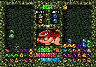 Stage 2 Puyo Puyo stage 2 gameplay on SEGA Genesis/Mega Drive