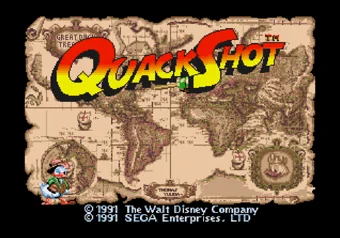 QuackShot Starring Donald Duck title screen on SEGA Genesis/Mega Drive