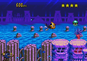 Planet Undertow Ristar — Planet Undertow level gameplay on SEGA Genesis/Mega Drive