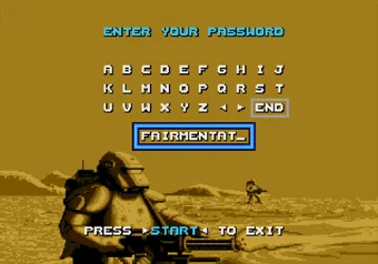 Entering password for House Atreides in Dune 2: Battle for Arrakis on SEGA Genesis/Mega Drive