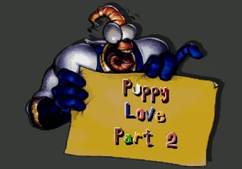 Start of Puppy Love 2 level in Earthworm Jim 2