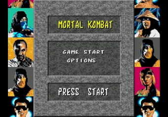 Cheat Mode Activation Mortal Kombat main title screen on SEGA Genesis