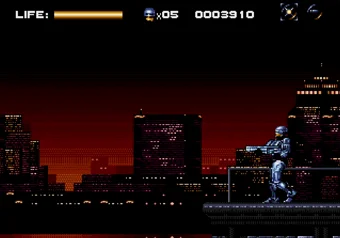 RoboCop preparing to jump to the hidden Developer Room