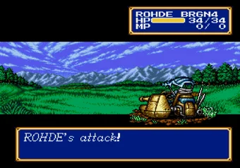 Attack Shining Force II — character attack animation on SEGA Genesis/Mega Drive