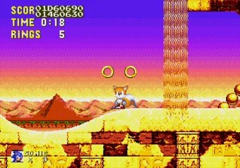 Sonic transformed into a ring using Debug Mode