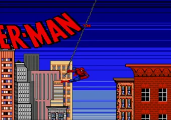 Spider-Man vs. The Kingpin title screen on SEGA Genesis/Mega Drive