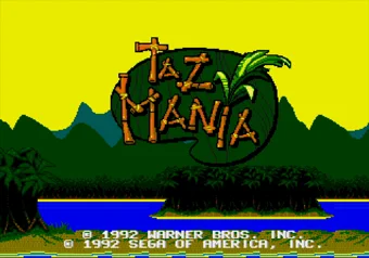 Taz-Mania title screen on SEGA Genesis and Mega Drive