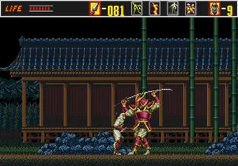 The Revenge of Shinobi — level 1 boss fight on SEGA Genesis/Mega Drive