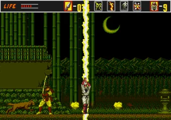 The Revenge of Shinobi — ninjutsu technique on SEGA Genesis/Mega Drive