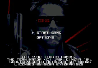The Terminator title screen on SEGA Genesis/Mega Drive