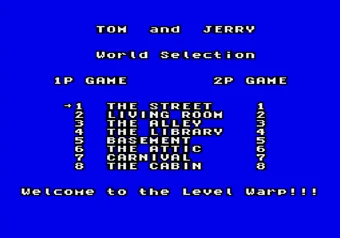 Level Select cheat demonstration Level Select screen in Tom and Jerry: Frantic Antics on SEGA Genesis/Mega Drive