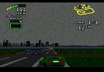 Rain race Top Gear 2 rain race on SEGA Genesis/Mega Drive