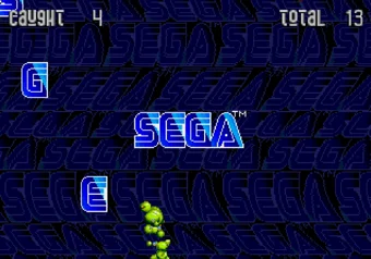 Vectorman — catching falling SEGA letters for the level warp on the logo screen