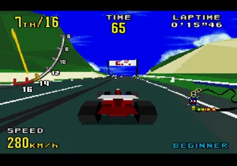 Big Forest track Virtua Racing — Big Forest track gameplay on SEGA Genesis/Mega Drive