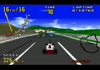 Acropolis track Virtua Racing — Acropolis track gameplay on SEGA Genesis/Mega Drive